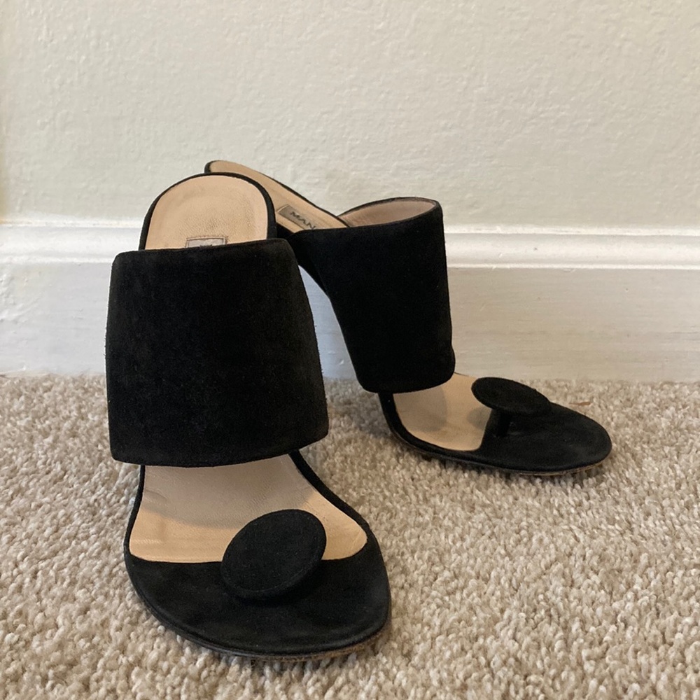 Manolo Blahnik Black Suede Heels